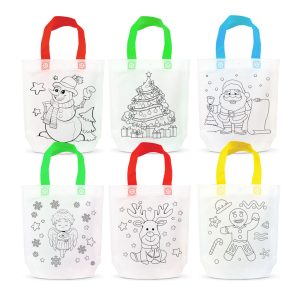 Színezhető táska - karácsonyi - 4 filccel - 24 x 22 cm - 6 féle