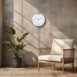 Falióra - 25 cm - műanyag, üveg - 1 x AA - fehér