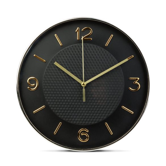 Falióra - 25 cm - műanyag, üveg - 1 x AA - fekete