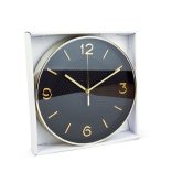 Falióra - 25 cm - műanyag, üveg - 1 x AA - fekete