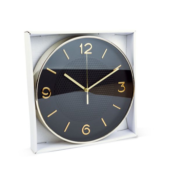 Falióra - 25 cm - műanyag, üveg - 1 x AA - fekete