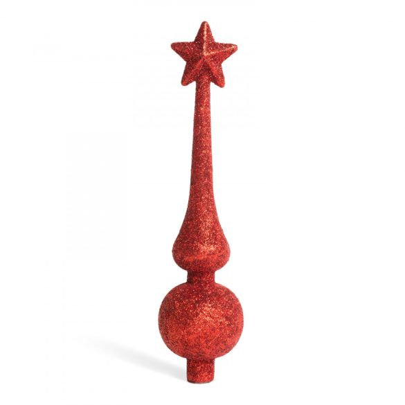 Karácsonyfa csúcsdísz - 18,5 cm - piros 58062C