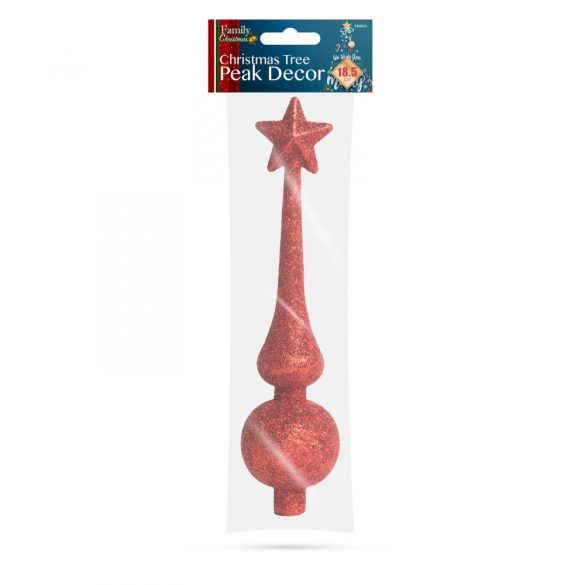 Karácsonyfa csúcsdísz - 18,5 cm - piros 58062C