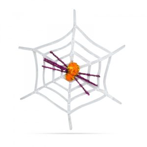 Pókháló pókkal - halloween-i dekoráció - fehér 58101