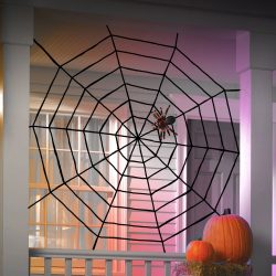   Plüss pókháló - halloween-i dekoráció - 200 cm - fekete 58102