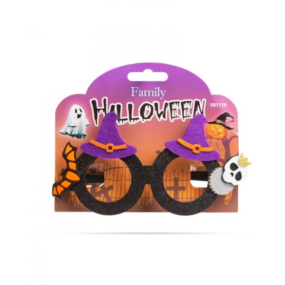 Halloween-i party szemüveg - boszorkány kalap  58117A