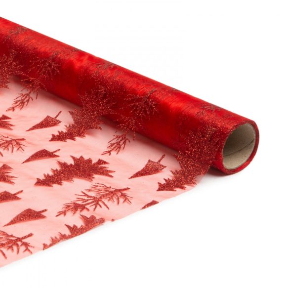 Karácsonyi asztalterítő futó - piros / piros - 180 x 28 cm 58200E