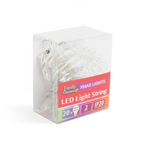 LED fényfüzér - jégkristály - 2,3 m - 20 LED - multicolor - 3 x AA 58215