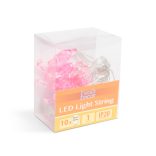 LED fényfüzér - flamingó - 1,1 m - 10 LED - melegfehér - 3 x AA