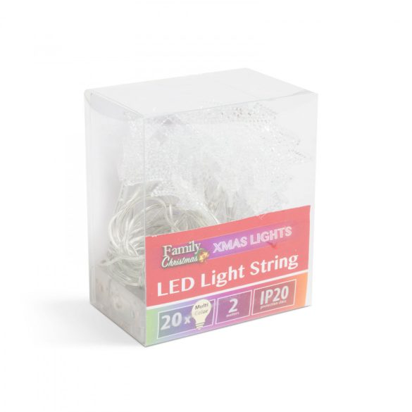 LED fényfüzér - színes fenyőfa - 20 LED - 2,3 méter - 3 x AA  58223B