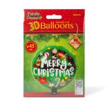 Karácsonyi lufi - alumínium fólia - gömb - 45 cm