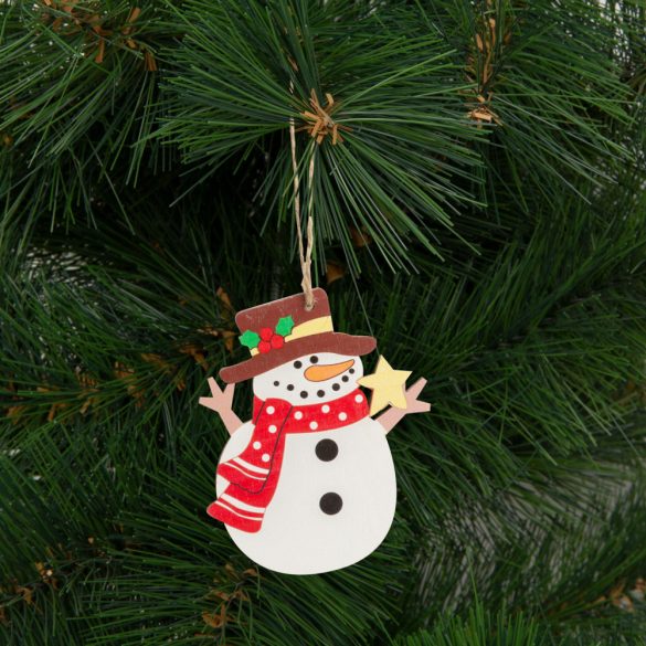 Karácsonyfadísz - hóember - akasztható - 8,2 x 10 cm  58247C