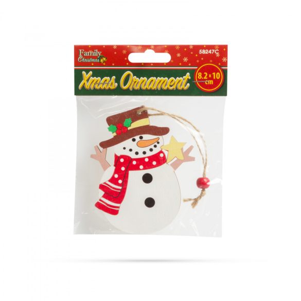 Karácsonyfadísz - hóember - akasztható - 8,2 x 10 cm  58247C