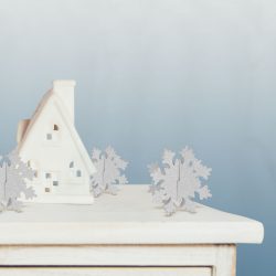   Karácsonyi dekor - jégkristály - ezüst  - 7 x 7 cm - 5 db / csomag  58252A