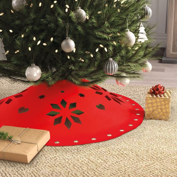 Karácsonyfa alá terítő - 90 cm x 3 mm - filc - piros  58276