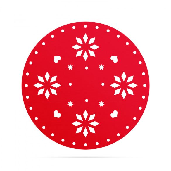 Karácsonyfa alá terítő - 90 cm x 3 mm - filc - piros  58276