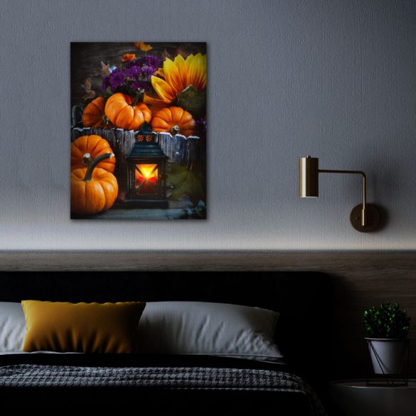 Halloween-i LED-es hangulatkép - fali akasztóval, 2 x AA, 30 x 40 cm 58399