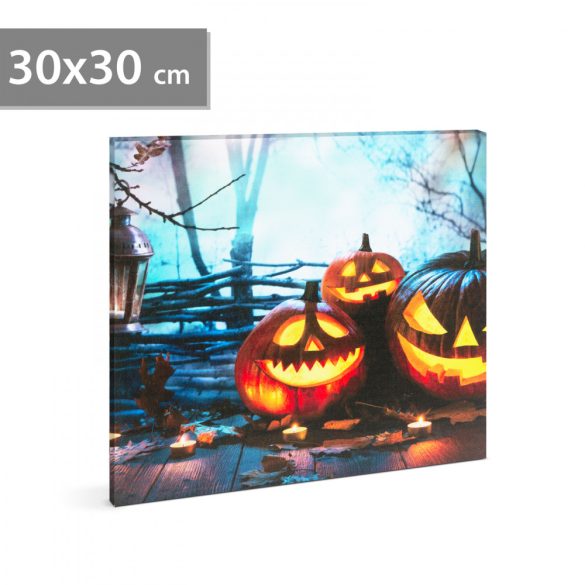 Halloween-i LED-es hangulatkép - fali akasztóval, 2 x AA, 30 x 30 cm 58401