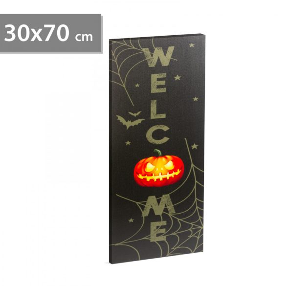 Halloween-i LED-es hangulatkép - fali akasztóval, 2 x AA, 30 x 70 cm  58402