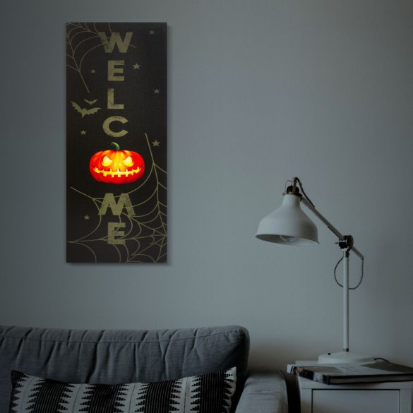 Halloween-i LED-es hangulatkép - fali akasztóval, 2 x AA, 30 x 70 cm 58402