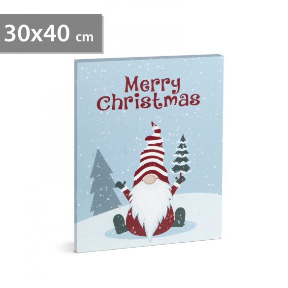 Karácsonyi LED-es hangulatkép - fali akasztóval, 2 x AA, 30 x 40 cm 58463