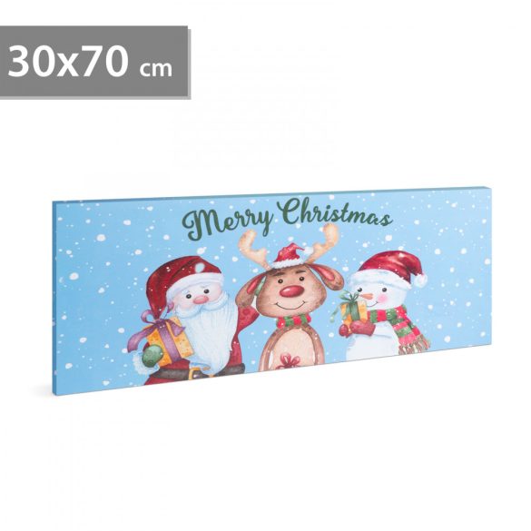 Karácsonyi LED-es hangulatkép - fali akasztóval, 2 x AA, 70 x 30 cm 58464