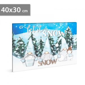 LED-es fali hangulatkép - "Let it snow" -  2 x AA, 40 x 30 cm 58479