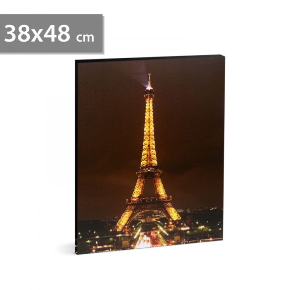 LED-es fali hangulatkép - "Eiffel torony" -  2 x AA, 38 x 48 cm 58485