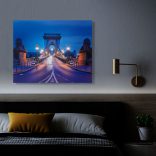 LED-es fali hangulatkép - "Lánchíd" -  2 x AA, 38 x 48 cm