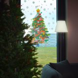 Karácsonyi matrica szett - karácsonyfa - 62 x 70 cm