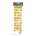 Karácsonyi girland - hópehely - 2,7 m - arany