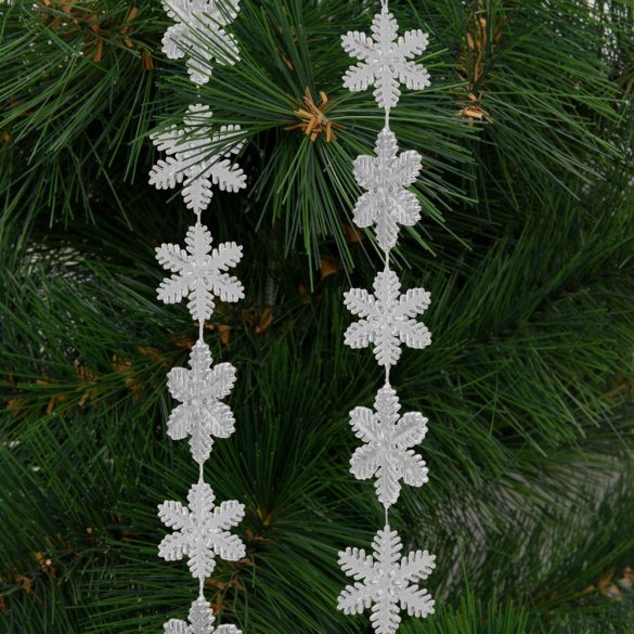 Karácsonyi girland - hópehely - 2,7 m - ezüst 58616C