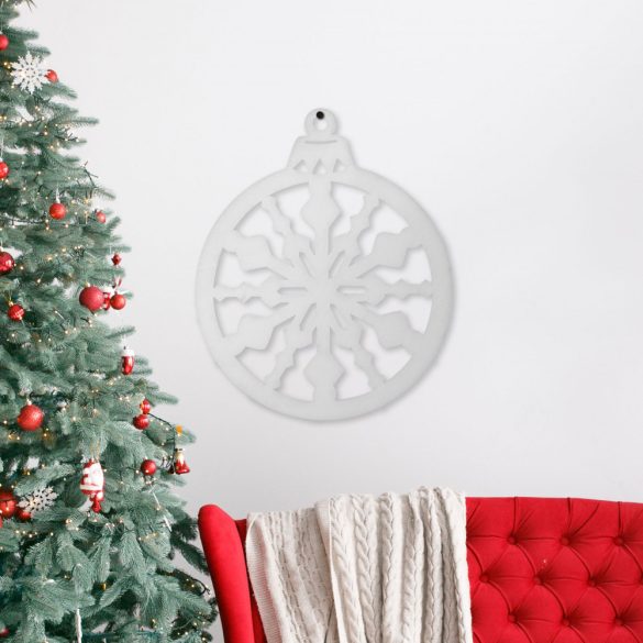 Karácsonyi dekor - gömbdísz - 36,5 x 44 cm - fehér / arany 58624C