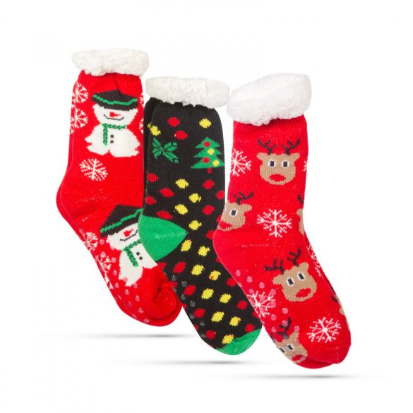Karácsonyi zokni - csúszásmentes, felnőtt méret - 3 féle minta 58651