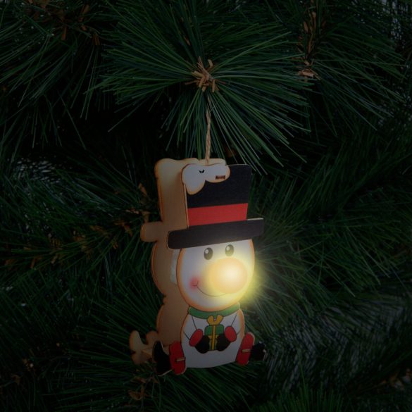 LED-es karácsonyfadísz - fa, akasztható - elemes - 3 féle 58660
