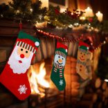 Karácsonyi csizma - 42 x 24,5 cm - textil - 3 féle