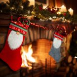 Karácsonyi csizma - 45 cm - textil - 2 féle