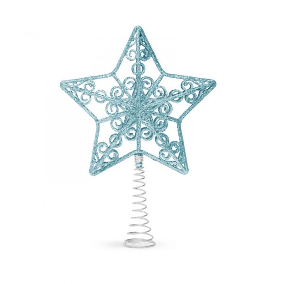Karácsonyfa csúcsdísz - csillag alakú - 20 x 15 cm - világoskék 58679A