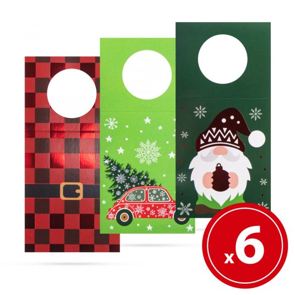 Karácsonyi italosüveg kártya - 6 db / csomag 58686