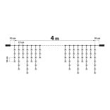 Fényfüggöny - 200 db LED - középfehér - hálózati - IP44 - 4,2 m - 8 program