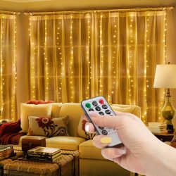   Fényfüggöny - 300 db melegfehér microLED-del - 3 x 3 m - 230V - távirányítós