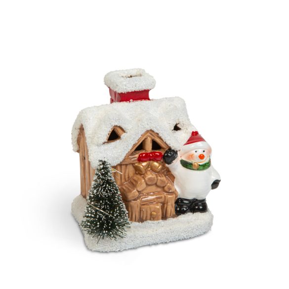 Karácsonyi LED-es házikó - 3 féle - 8 x 6 x 8,5 cm