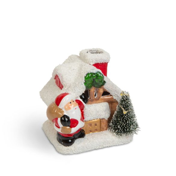 Karácsonyi LED-es házikó - 3 féle - 8 x 6 x 8,5 cm