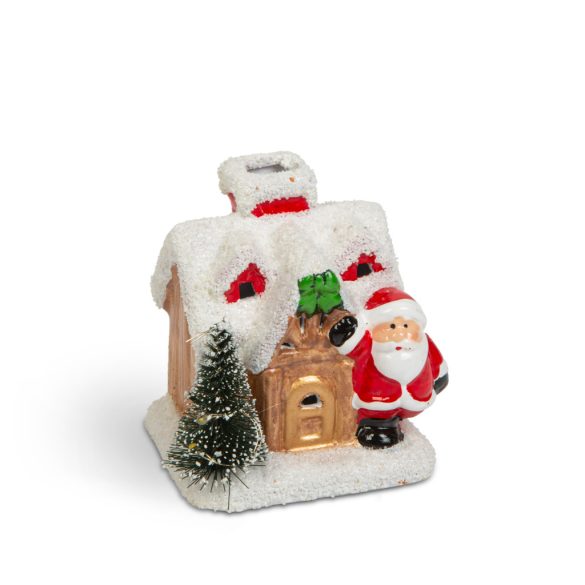 Karácsonyi LED-es házikó - 3 féle - 8 x 6 x 8,5 cm