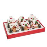 Karácsonyi LED-es házikó - 3 féle - 8 x 6 x 8,5 cm