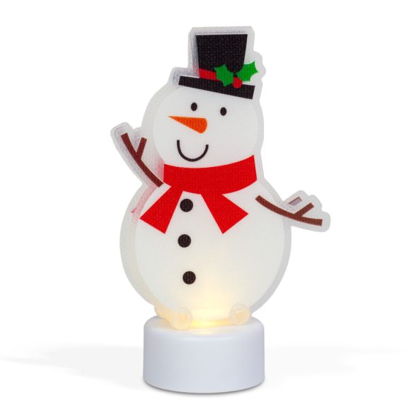 LED-es dekoráció - melegfehér - hóember - elemes