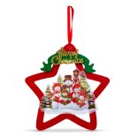 LED-es ablakdekor - melegfehér LED - csillag, hóember - tapadókorongos