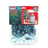 Karácsonyi ajándék tasak - extra nagy - fólia - jégkristály - 78 x 120 cm