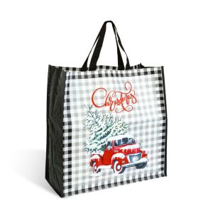 Karácsonyi ajándéktáska - fekete - 45 x 44 x 19 cm