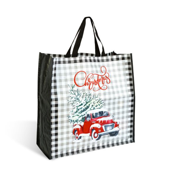 Karácsonyi ajándéktáska - fekete - 45 x 44 x 19 cm